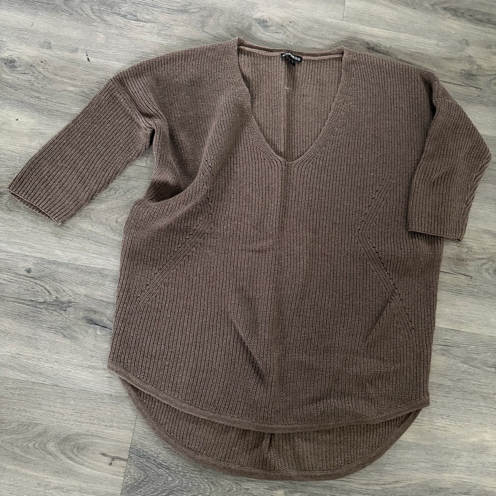 Express brown V-Neck Sweater